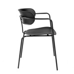 Paris Stacking Armchair in Black with Black Legs // Set of 4