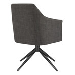 Signa Swivel Armchair in Charcoal Fabric with Black Steel Base