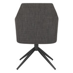 Signa Swivel Armchair in Charcoal Fabric with Black Steel Base