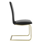 Cinzia Dining Chair in Black with Matte Brushed Gold Legs // Set of 2