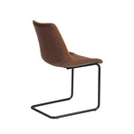 Flynn Side Chair in Vintage Brown with Black Powder Coated Legs // Set of 2