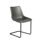 Flynn Side Chair in Vintage Gray with Black Steel Legs // Set of 2