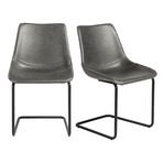 Flynn Side Chair in Vintage Gray with Black Steel Legs // Set of 2