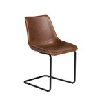 Flynn Side Chair in Vintage Brown with Black Powder Coated Legs // Set of 2