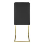 Cinzia Dining Chair in Black with Matte Brushed Gold Legs // Set of 2