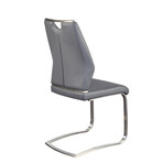 Lexington Side Chair in Gray and Brushed Stainless Steel // Set of 2