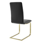 Cinzia Dining Chair in Black with Matte Brushed Gold Legs // Set of 2