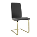 Cinzia Dining Chair in Black with Matte Brushed Gold Legs // Set of 2