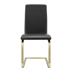 Cinzia Dining Chair in Black with Matte Brushed Gold Legs // Set of 2