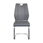 Lexington Side Chair in Gray and Brushed Stainless Steel // Set of 2