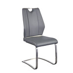 Lexington Side Chair in Gray and Brushed Stainless Steel // Set of 2