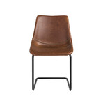 Flynn Side Chair in Vintage Brown with Black Powder Coated Legs // Set of 2