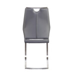 Lexington Side Chair in Gray and Brushed Stainless Steel // Set of 2