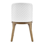 Tilde Side Chair in White Leatherette with Walnut Legs // Set of 2