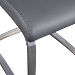 Lexington Side Chair in Gray and Brushed Stainless Steel // Set of 2