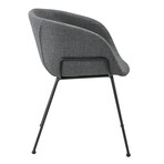 Zach Armchair in Gray//Blue Fabric with Black Legs // Set of 2