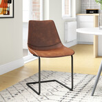 Flynn Side Chair in Vintage Brown with Black Powder Coated Legs // Set of 2