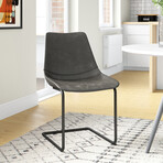 Flynn Side Chair in Vintage Gray with Black Steel Legs // Set of 2