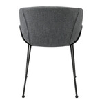 Zach Armchair in Gray//Blue Fabric with Black Legs // Set of 2