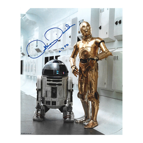 Anthony Daniels Autographed Star Wars 8X10 Photo (w/R2-D2)