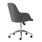 Minna Office Chair // Dark Gray Fabric with Polished Aluminum Base