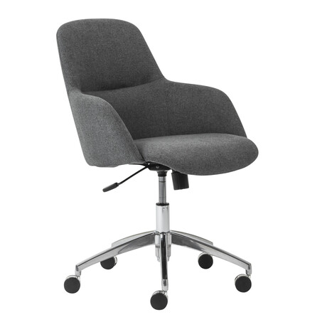 Minna Office Chair // Dark Gray Fabric with Polished Aluminum Base