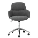 Minna Office Chair // Dark Gray Fabric with Polished Aluminum Base