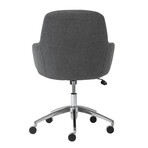 Minna Office Chair // Dark Gray Fabric with Polished Aluminum Base