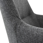 Minna Office Chair // Dark Gray Fabric with Polished Aluminum Base