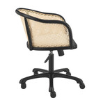 Elsy Office Chair // Black with Beige Velvet Seat and Black Base