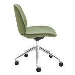 Lyle Office Chair // Green Fabric with Polished Aluminum Base