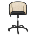 Elsy Office Chair // Black with Black Velvet Seat and Black Base