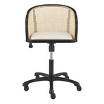 Elsy Office Chair // Black with Beige Velvet Seat and Black Base