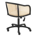 Elsy Office Chair // Black with Beige Velvet Seat and Black Base