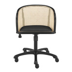 Elsy Office Chair // Black with Black Velvet Seat and Black Base