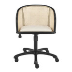 Elsy Office Chair // Black with Beige Velvet Seat and Black Base