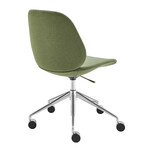 Lyle Office Chair // Green Fabric with Polished Aluminum Base