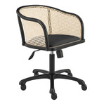 Elsy Office Chair // Black with Black Velvet Seat and Black Base