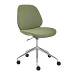 Lyle Office Chair // Green Fabric with Polished Aluminum Base