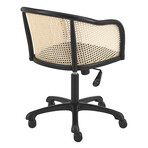 Elsy Office Chair // Black with Black Velvet Seat and Black Base