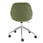 Lyle Office Chair // Green Fabric with Polished Aluminum Base