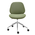 Lyle Office Chair // Green Fabric with Polished Aluminum Base