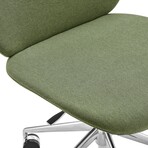 Lyle Office Chair // Green Fabric with Polished Aluminum Base