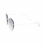 Unisex // White Titanium Rimless Aviator Sunglasses // White + Gradient Grey