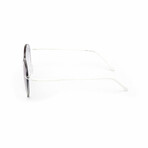 Unisex // White Titanium Rimless Aviator Sunglasses // White + Gradient Grey