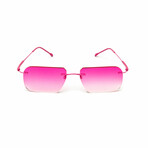 Men's // Pink Titanium Rimless Sunglasses // Pink + Gradient Pink