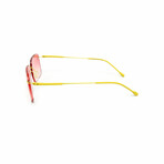 Men's // Yellow Titanium Rimless Sunglasses // Yellow + Gradient Red