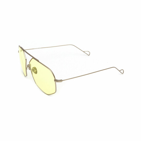 Unisex // Matte Silver Titanium Aviator // Matte Silver + Yellow