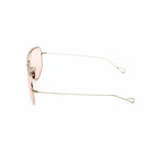 Unisex // Shiny Silver Titanium Aviator // Shiny Silver + Light Pink