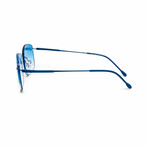 Men's // Blue Titanium Rimless Sunglasses // Blue + Gradient Blue